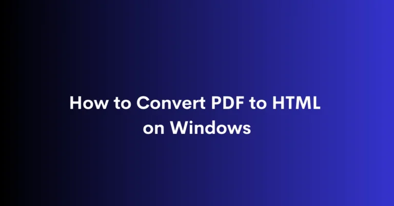 Convert PDF to HTML
